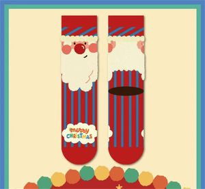 Herbst und Winter dicke Plüsch-Weihnachtssocken Cartoon süße mittellange Socken für Männer und Frauen Weihnachtsgeschenk z1