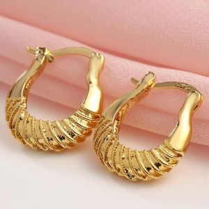Hoop Earrings Trendy Oval Hollow Out Twisted Metal Vintege Gold Color Charm Jewelry Gifts For Women Girls 2023 Accessories