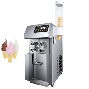 Трехцветная машина для мороженого Коммерческая машина для приготовления мягкого мороженого Автоматическое морозильное оборудование для сладкого конуса Торговый автомат