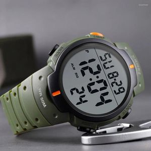 Armbandsur mode mens sportklockor skmei armbandsur led dig digital klock datum vattentät militär stoppur män utomhus