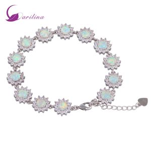 Glam Luxe Mysterious 925 Sterling Silver Overlay CZ White Fire Opal Bracelets for Teen Girls 22cm 885インチB4615663407