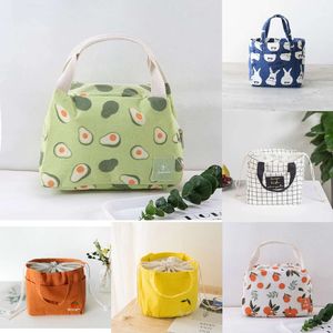 New Outdoor Bags Fashion Lunch Bags Drawstring Picnic Tote Portable Insulation Lunch Box Small Handbag Drink Cooler Bag Cute Food Storage Bags