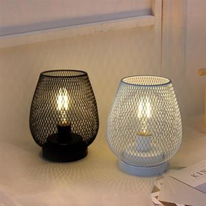 Table Lamps Nordic Art Lamp Shape Iron Desk Battery Powered Living Room Bedroom Cafe Decor Bedside BlackTable247F