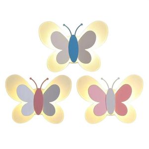 Vägglampor LED SCONCE Lamp Butterfly Warm Light Wall-monterade minimalistiska belysningsarmaturer för hemloft inomhus trappdekoration2540