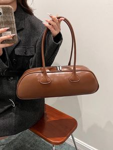 Borse da sera a spalla ad alta capacità per le donne Office Lady PU borsa sotto le ascelle moda Solid Tote Bolsos classici