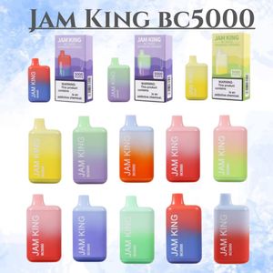 Jam Kralı BC 5000 Tek Kullanımlık Vape 5000 E Sigara 13ml Önceden doldurulmuş 650mAh Şarj Edilebilir Vapes 50mg% Toptan Çin Fabrikası Vs Elf Bar Vape Einweg Vape