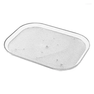 Organizador de mesa giratória para armazenamento de roupas, para geladeira, quadrado transparente, mesa, despensa, bancada