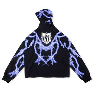 Hip Hop Sweatshirts Perşembe gününden beri eksik Purple Thunder Hoode Designer Erkek Kadın Polar Erkek Hoodies Vintage 1 Kalite Sweatshirt