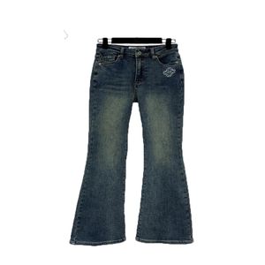 Kvinnors jeans flockar hösten och vintern ny högkvalitativ hög midja stretch retro bantning alla matchande golvlängd byxor