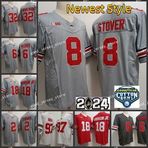 2024 Cotton Bowl NCAA OSU Ohio State Buckeyes College Football Jersey NCAA Marvin Harrison Jr. Emeka Egbuka Kyle McCord Justin Fields TreVeyon gut