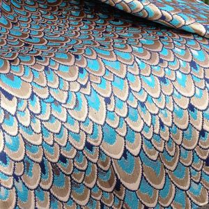 Kumaş ve Dikiş 1 Yardımcı Afrika Parlak Peacock Jacquard Brocade Dekoratif DIY Patchwork Doksu Tablo Kumaş Malzemesi Tecido Genişlik150cm 231211