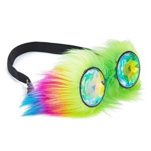 Óculos de sol G F Goggle Caleidoscópio Colorido Fluff Frame Desgin Óculos Steampunk Mulheres Retro Óculos Homens Partido Difratado LensSung340J