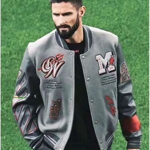 New AC MILANS Jacket Coat Heavy Industry Embroidery Beaded Trendy Brand Jacket Casual Sports Baseball Jersey for Men Off White Jacket 297