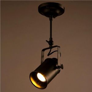 Loft Vintage LED Track Lights Wrought Iron Ceiling Lamps Clothing Bar Spotlight Industrial American Style Rod Spot Lighting238S