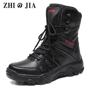 Stövlar Big Size 47 Mäns militärstövel Kombat Mens Ankle Boot Tactical Warm Fur Army Boot Male Shoes Work Safety Shoes Motocycle Boots 231211