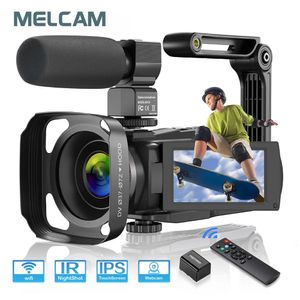 Câmeras de vídeo de ação esportiva 4K Câmera filmadora 48MP UHD WiFi IR Night Vision Vlogging para YouTube 16X Digital Zoom Touch Screen 231212