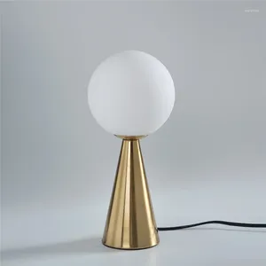 Table Lamps Nordic Glass Ball Led Gold Metal Lights Living Room Beside Lamp Study Desk Book Light Home Deco Luminaire