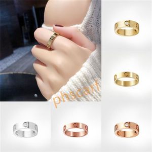 5mm Titanium Steel Silver Love Ring Men Women Rose Gold Jewelry For Lovers Couple Rings Valentine'S Day Gift Size 5-10249H