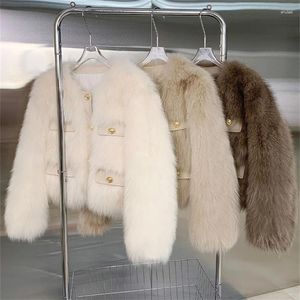 Frauen Pelz Koreanische Kurze Faux Jacken Vintage Schlank Imitieren Pelze Mäntel Warme Mode Herbst Winter Jaqueta Frauen Luxus Pelzigen casaco