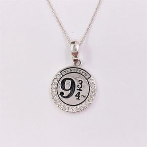 Charms smycken som gör Hary Poter Platform 9 3 4 925 Sterling Silver Couples Dainty Halsband för kvinnor Män tjejpojkar Set Pend2516