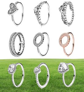 Ny 100% 925 Sterling Silver Ring Fashion Popular Charms Wedding Ring For Women Heart-Shaped Lovers Round Rings DIY JEWELRY9960410
