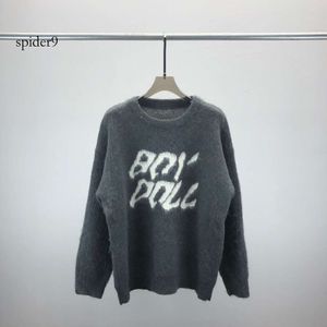 SWEATER męski Modny Europejski CE długi rękaw z Jacquard Mohair okrągły sweter na klatce piersiowej, wszechstronny