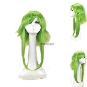 Synthetic Wigs HAIRJOY Women VOCALOID GUMI Cosplay Wig Green Heat Resistant Synthetic Hair Medium Length Straight Costume Wigs Free ShippingL240124