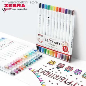 Suluboya Fırça Kalemleri 12 Renk/36 Renkli Set Zebra Clickart Anti-Bloading Su Tabanlı Suluboya Kalem Wyss22 Öğrenci El Kitabı Sanat Sanat Boyama Kancası Q231212