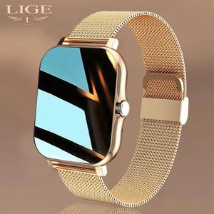 LIGE 2021 디지털 시계 여성 스포츠 남성 감시 전자 LED 숙녀 손목 안드로이드 iOS 피트니스 시계 여성 시계 22021167P를위한 시계