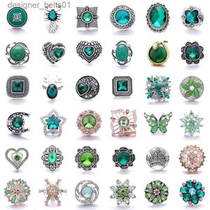 Charm Armband 5st/Lot New Sn Jewelry Green Crystal Tree Dragonfly Heart SN Buttons Diy Ginger Charms Fit 18mm SN Button Armband Banglel231214