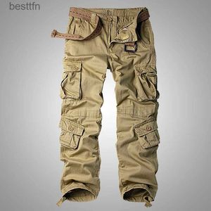 Pantaloni da uomo 2023 pantaloni da carico tattici militari autunnali per uomini pantaloni mimetizzati larghi ti tasche lunghi pantaloni lunghi abbigliamento di lusso coreano newl231212