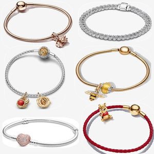 925 prata designer conjunto de jóias charme pulseira para mulheres moda pulseira de noivado presente de feriado diy caber pandoras me conjunto de pulseira de coração e raios de vida