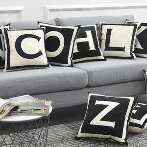 Pillow Case Nordic Letter Black White Letters Boho Throw Cover Car Office Nap Home Decoration Modern For Women 45x45