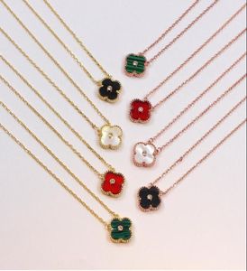 Classic Titanium steel Pendant Necklaces 18K gold plated Four Leaves Clover women luck Necklace Earrings Bracelet Designer Jewelry5051854