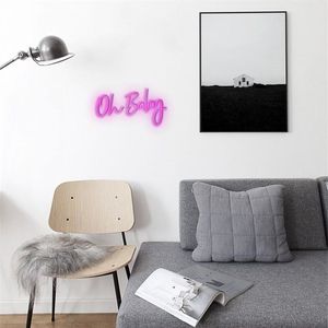 oh baby Sign Bar Disco Decorazione da parete per la casa luce al neon con atmosfera artistica 12 V Super Bright315n