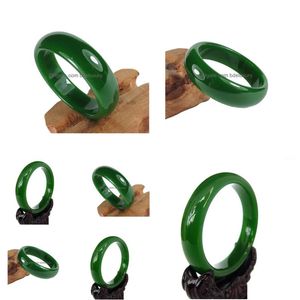 Bangle Chinese Natural Green Hetian Nephrite Jades Bangle Bracelet Fashion Temperament Jewelry Gems Accessories Drop Delivery Jewelry Dhqdh