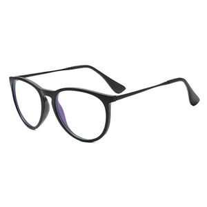 Armações de óculos redondas clássicas para homens e mulheres, armação de metal com bloqueio de luz azul, óculos ópticos de designer, gafas de sol com bag325g