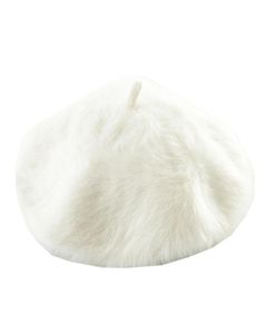 Doubchow Womens Rabbit Fur French Style Beret Hat Beanie Cap Winter Warm Teenagers Girl