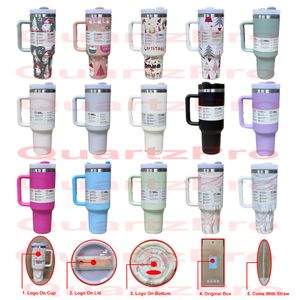 40oz Quencher H2.0 Tumbler Real 304 Stainless Steel Insulated Vacuum Beer Coffee Mug with handle Travel 40 oz Sublimation Tumbler Car Cup With Lid Straw Nice Buddy