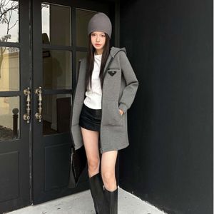 23ss dress women designer dresses autumn fashion space cotton hooded zipper slimming Dress casual solid color triangle logo pencil skirt womans