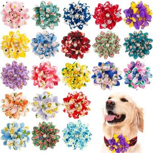 Dog Apparel 50/100pcs Big Flower-Collar Flower Collar Remove Bowtie Accessories Pets Bow Ties For Small-Large Dogs