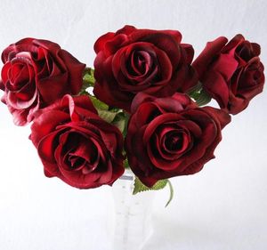 12sts Real Touch Rose Artificial Flowers Roses Open Moisture Fake Single Rose Natural Looking Rose Flowers 15 Colors For Wedding F4640190