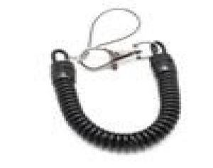 Plastic Black Retractable Key Ring Spring Coil Spiral Stretch Chain Keychain for Men Women Clear Key Holder Phone Anti Lost Keyrin6467571