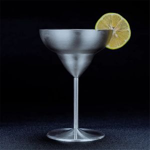 Margrit Kokteyl Goblet Şarap Gözlükleri 300ml Paslanmaz Çelik Şampanya Kupası Martini Cam Saptısız 1 Duvar Geleneksel Şekiş Zz