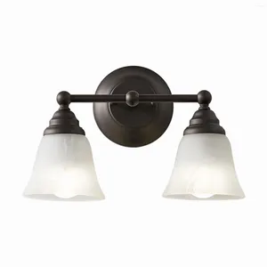 Lampada da parete BHG Classic 2 luci doppio scone Vanity Light Finitura bronzo lucidato a olio Lampadine A19 LED incluse