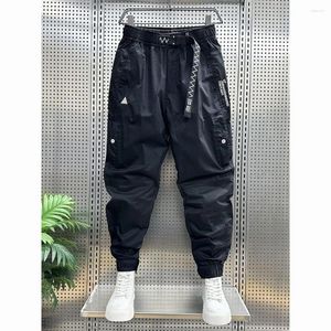 Men's Pants 2024 Spring And Autumn Black Loose Casual Corset Cargo Net Red Thin Versatile Small Feet Cropped Harem