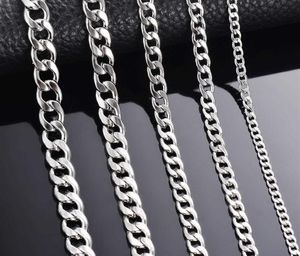 1 bit bredd 3mm 4 5mm 5mm 6mm 7mm 7 5mm Curb Cuban Link Chain Halsband för män Kvinnor BASIC PUNK Rostfritt stålkedja Chokers Q06724423