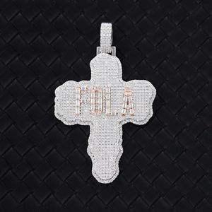 Anpassade Moissanite Pendant Fina smycken Iced Out Diamond S 925 Silver White Gold Plated Hip Hop Charms