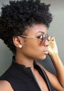 Krótki wysoko afro puff sznurka ponytail perwersyjne kręcone włosy brazylijskie krótkie przedłużenia włosy Udowy włosy naturalne zwężające się szydełkowane szydełkowe taśmę kroję 120g