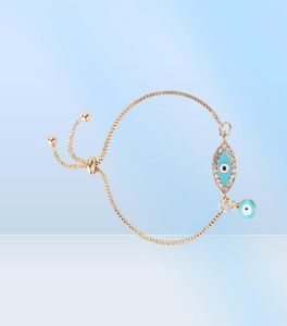 2021 Turco Lucky Blue Crystal Evil Eye Braccialetti per le donne Catene d'oro fatte a mano Bracciale gioielli fortunati donna gioielli9041620